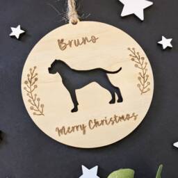 Personalised Boxer Dog Christmas Bauble - Silhouette - thumbnail 3