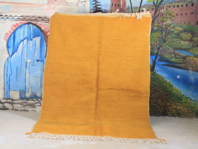 Custom Fabulous Boujad Rug, Authentic Moroccan Azilal Yellow Carpet, Handmade Furniture, Bohemian Rug - image 1