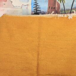 Custom Fabulous Boujad Rug, Authentic Moroccan Azilal Yellow Carpet, Handmade Furniture, Bohemian Rug - thumbnail 3