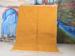 Custom Fabulous Boujad Rug, Authentic Moroccan Azilal Yellow Carpet, Handmade Furniture, Bohemian Rug - thumbnail 1