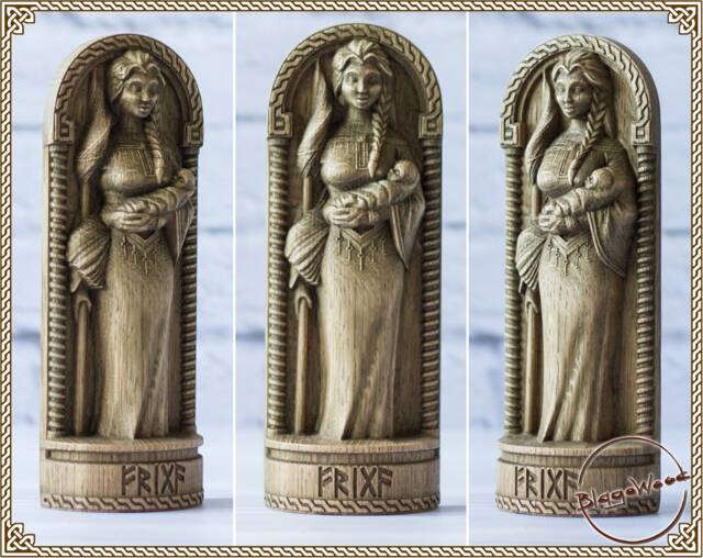 Frigga, Norse Pagan Goddess Statue, For Asatru Altar Kit & Heathen Ritual - image 1