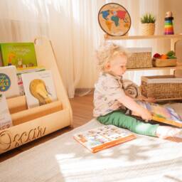 Set Of Nursery Furniture - Open Shelf + Large Bookcase With Personalization, Montessori Toddler Room, Book Shelf Kids - thumbnail 2