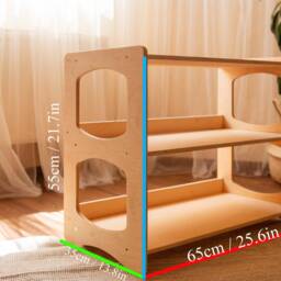 Set Of Nursery Furniture - Open Shelf + Large Bookcase With Personalization, Montessori Toddler Room, Book Shelf Kids - thumbnail 4