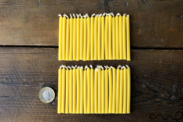 Yellow Mini Taper Candles - Set Of 40 Cake & Table Decor - image 1