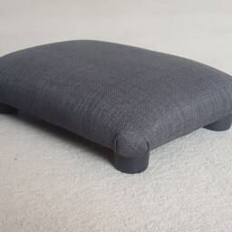Handmade Charcoal Linen Footstool Low Profile Home Office Footrest, Ud - thumbnail 4