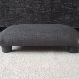 Handmade Charcoal Linen Footstool Low Profile Home Office Footrest, Ud - thumbnail 3