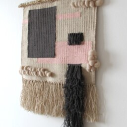 "Minimal Woven Wall Hanging Modern Tapestry, 15.75"" X 19.69" - thumbnail 4