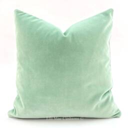 Luxury Designer Plain Peppermint Green Italian Velvet Cushion Pillow Cover - thumbnail 2