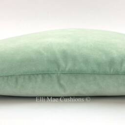 Luxury Designer Plain Peppermint Green Italian Velvet Cushion Pillow Cover - thumbnail 4