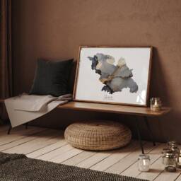Sheffield Map Black & Gold Wall Art Print- South Yorkshire - England United Kingdom Great Britain - thumbnail 2