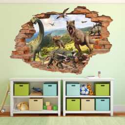 Dinosaur Wall Sticker - Tyrannosaurus Triceratops Pterodactyl Brachiosaurus Art Kids Room Decor