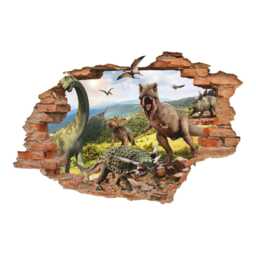 Dinosaur Wall Sticker - Tyrannosaurus Triceratops Pterodactyl Brachiosaurus Art Kids Room Decor - thumbnail 3