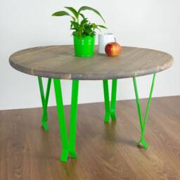 Metal Table Legs, Coffee End Steel Side Green Gloss Color - thumbnail 2