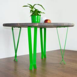 Metal Table Legs, Coffee End Steel Side Green Gloss Color - thumbnail 3