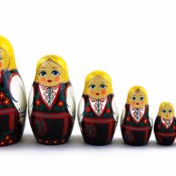 Hand-Painted Nesting Dolls Traditional Norway Costume, 7 Piece Set - thumbnail 3