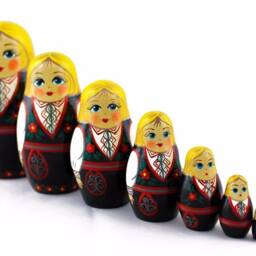 Hand-Painted Nesting Dolls Traditional Norway Costume, 7 Piece Set - thumbnail 2