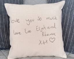 Handwriting Cushion, Personalised Actual Writing Family Custom Quote Handwriting Pillow - thumbnail 1