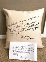 Handwriting Cushion, Personalised Actual Writing Family Custom Quote Handwriting Pillow - thumbnail 2