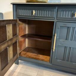 Bespoke Black Gold Handle Cabinet Storage - thumbnail 4