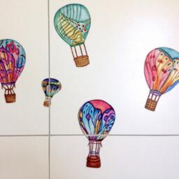 Wall Decals Hot Air Balloons 15-Set, Home D??cor, Butterfly Themed Balloons, Furniture Decals, Balloon Nursery - thumbnail 2