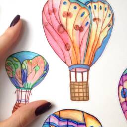 Wall Decals Hot Air Balloons 15-Set, Home D??cor, Butterfly Themed Balloons, Furniture Decals, Balloon Nursery - thumbnail 3