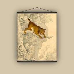 Wildcat, Cougar, Mountain Lion, Animal Lover, Big Cat, Feline, Gift For Him, Natural History, 1850S, Wall Hanging, Antique, Vintage - thumbnail 1
