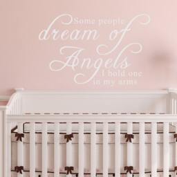 Nursery Wall Decal - Script Vinyl Quote For Baby Boys Or Girls Room Some People Dream Of Angels Art- 100 - thumbnail 2
