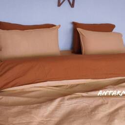 Cinnamon & Sandalwood Linen Duvet Cover Set, Boho Bedding With Pillow Shams - thumbnail 4