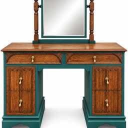 Solid Oak Painted Dressing Table With Mirror - thumbnail 2
