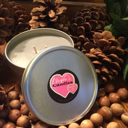 Leather Handmade Hand Poured 16 Oz Soy Candle in Metal Tin - thumbnail 3