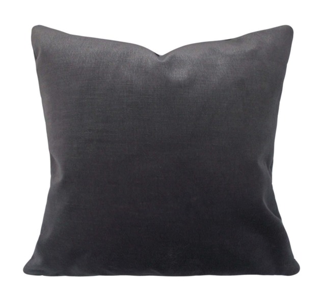 Grey Velvet Pillow Cover Deep Charcoal Decorative Throw