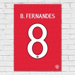 Manchester United Fc Print - Bruno Fernandes 23/24 Shirt Design Poster Football Wall Art - thumbnail 2
