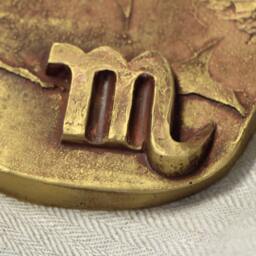 Scorpio Horoscope Astrological Symbol Bas Relief Zodiac Sign Small Sculpture Wall Art Birthday Gift Gold Silver Home Decor Office - thumbnail 2
