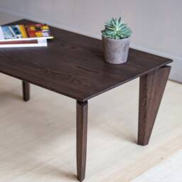 Wood Coffee Table, Modern Living Room Oak Center Table - thumbnail 4