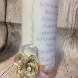 Personalised Memorial Candle For Wedding - in Loving Memory/Bereavement Tribute/ Keepsake Rustic Vintage - thumbnail 3