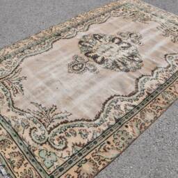 Antique Rug, Beige Rugs, Rugs For Dining Room, Turkish Vintage 5.3x8.8 Ft Large Office Living Room - thumbnail 2