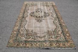 Antique Rug, Beige Rugs, Rugs For Dining Room, Turkish Vintage 5.3x8.8 Ft Large Office Living Room - thumbnail 1