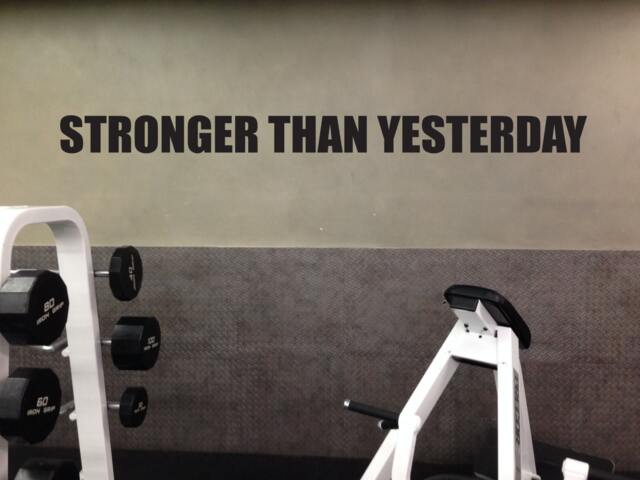 Motivational Fitness Gym Wall Decal. Stronger Than Yesterday 136 - image 1