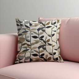 Neutral Leaf Cushion Cover, Earth Tone Botanical Pillowcase, Nature Inspired Modern Decor, 18x18 - thumbnail 3