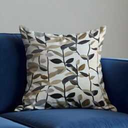 Neutral Leaf Cushion Cover, Earth Tone Botanical Pillowcase, Nature Inspired Modern Decor, 18x18 - thumbnail 2