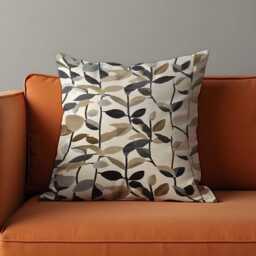 Neutral Leaf Cushion Cover, Earth Tone Botanical Pillowcase, Nature Inspired Modern Decor, 18x18 - thumbnail 4