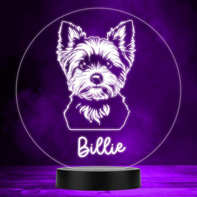 Yorkshire Terrier Dog Pet Multicolour Personalised Gift Led Lamp Night Light - Bedroom - image 1