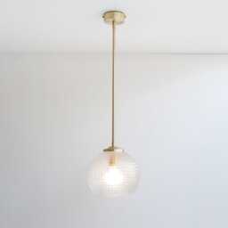 Medium Diamond Glass Stemmed Pendant Light