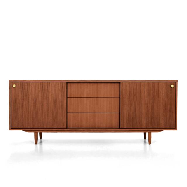 Mid-Century Sideboard, Dresser, Commode, Credenza Made Of Oak Vaneer - Teak Colour Livlo T-S05 - image 1