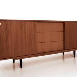 Mid-Century Sideboard, Dresser, Commode, Credenza Made Of Oak Vaneer - Teak Colour Livlo T-S05 - thumbnail 4
