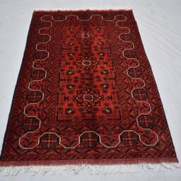 Vintage Bokhara Rug 5x3 Afghan Turkmen Wool Rug, Handmade - thumbnail 2