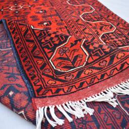 Vintage Bokhara Rug 5x3 Afghan Turkmen Wool Rug, Handmade - thumbnail 4