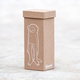 White Ceramic Minky - Handcrafted & Brass Monkey Art Toy - thumbnail 4