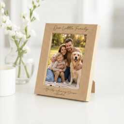 Our Family Personalised Photo Frame - Engraved Custom Names & Pet Gift - thumbnail 1