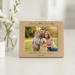 Our Family Personalised Photo Frame - Engraved Custom Names & Pet Gift - thumbnail 3